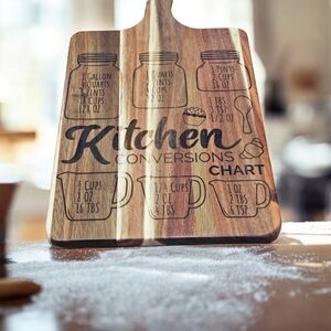 Kitchen Conversion Cutting Board Acacia Wood Practical Housewarming Gift